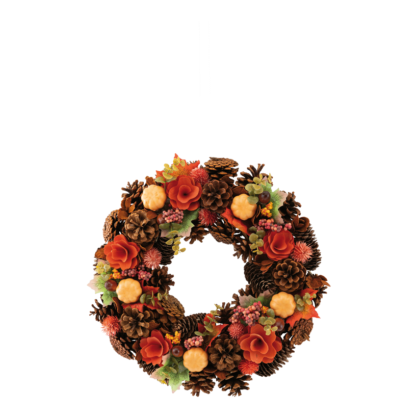 Autumn wreath, ⌀ 38cm innen ⌀ 31cm out of artificial silk/natural material, one-sided, with hanger