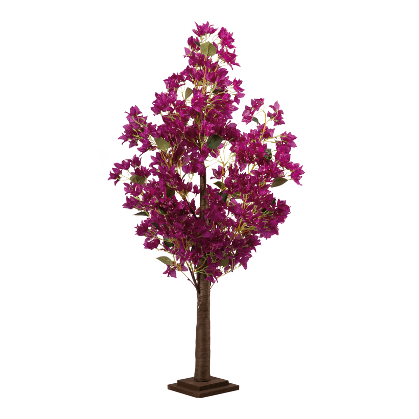 Bougainvillea Baum, 120cm Holzfuﬂ: 17x17x3cm aus Kunststoff/Kunstseide/Holz