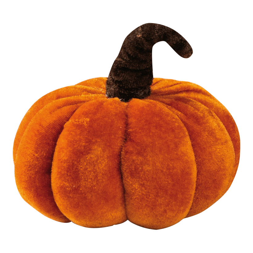 Pumpkin, 13x13x11cm out of velvet, flexible stem