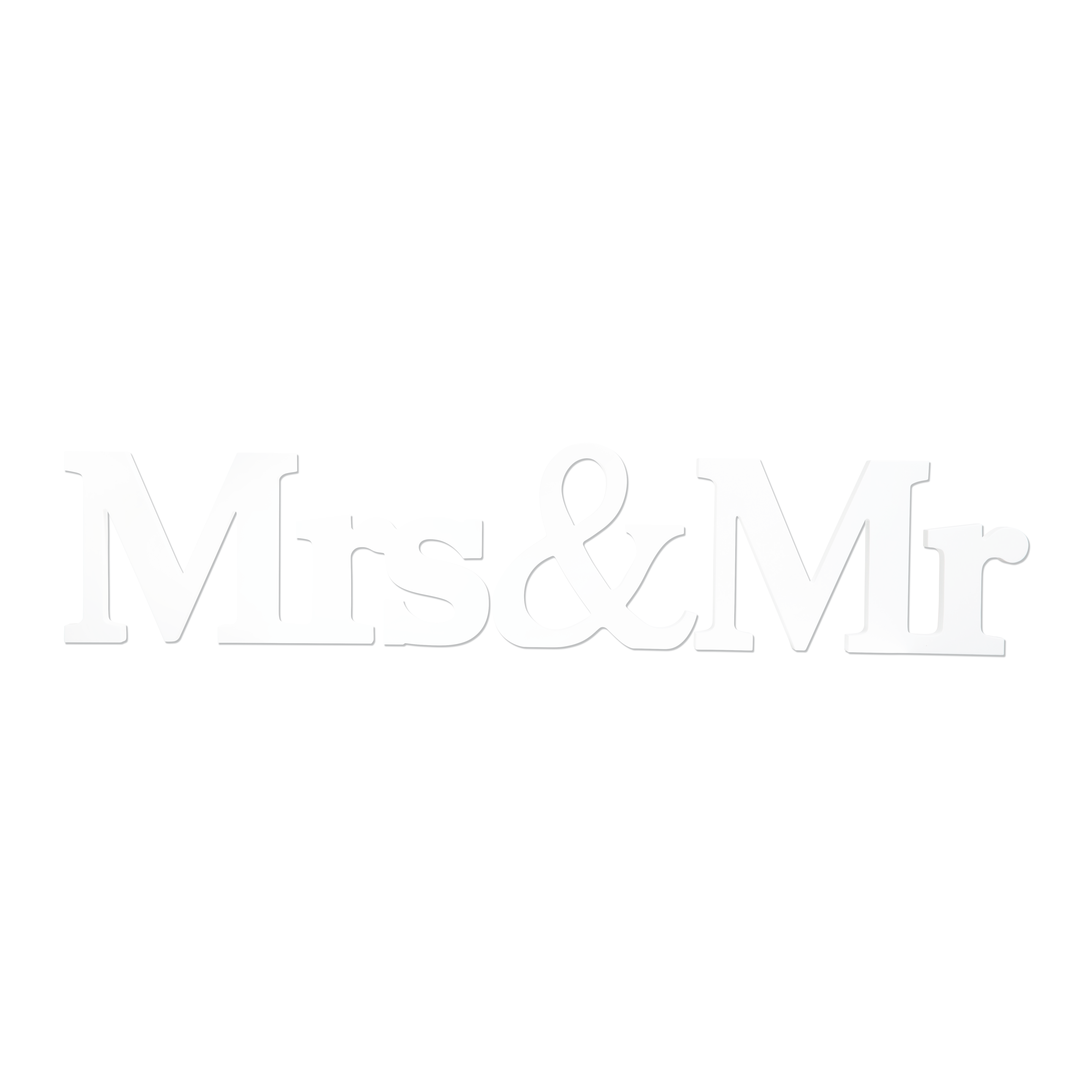 Lettering  "Mrs & Mr", 75x15cm, made of MDF wood