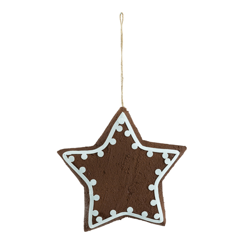 Gingerbread star, 19cm Dicke: 2cm out of styrofoam, with hanger