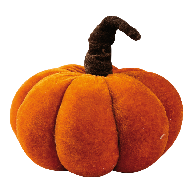 Pumpkin, 16x16x13cm out of velvet, flexible stem