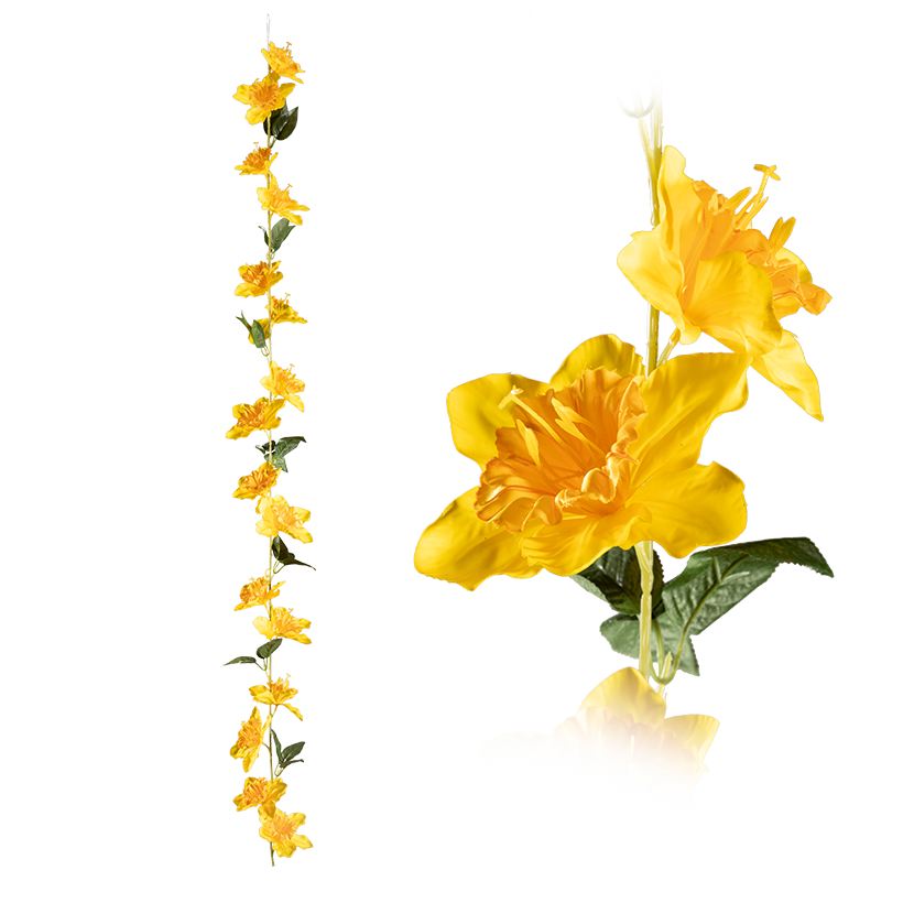 Daffodil garland, 150cm out of plastic/ artificial silk