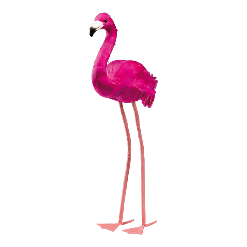 Flamingo, 24x15x60cm aus Styropor, mit Federn beklebt