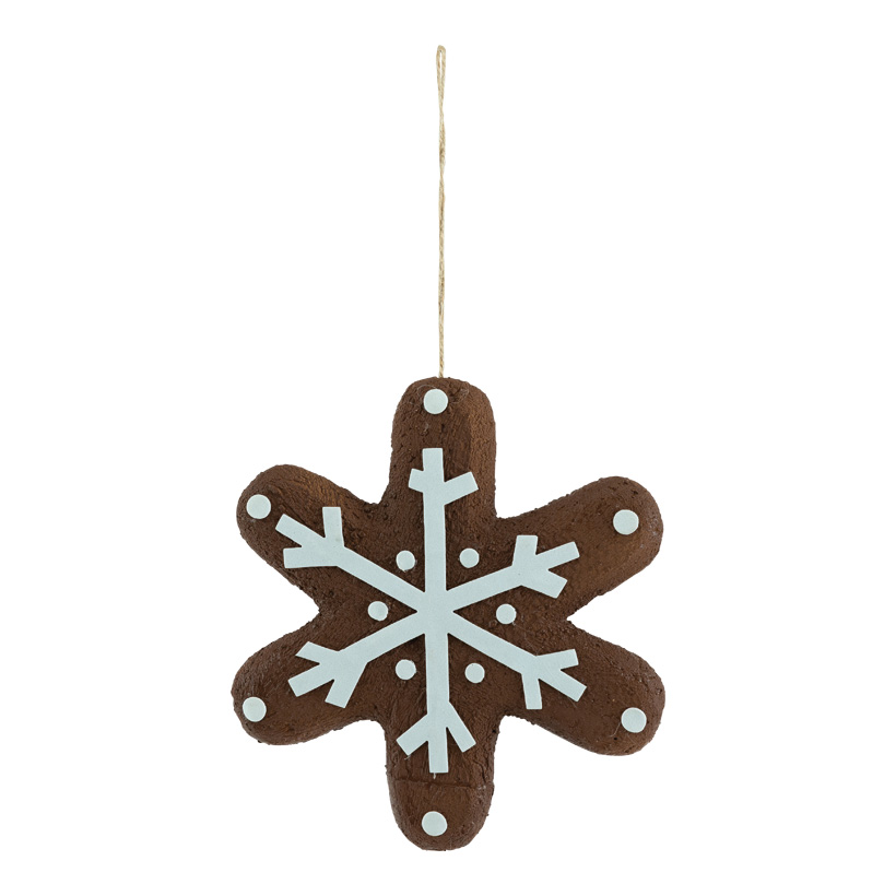 Gingerbread "snowflake", 20cm Dicke: 2cm out of styrofoam, with hanger