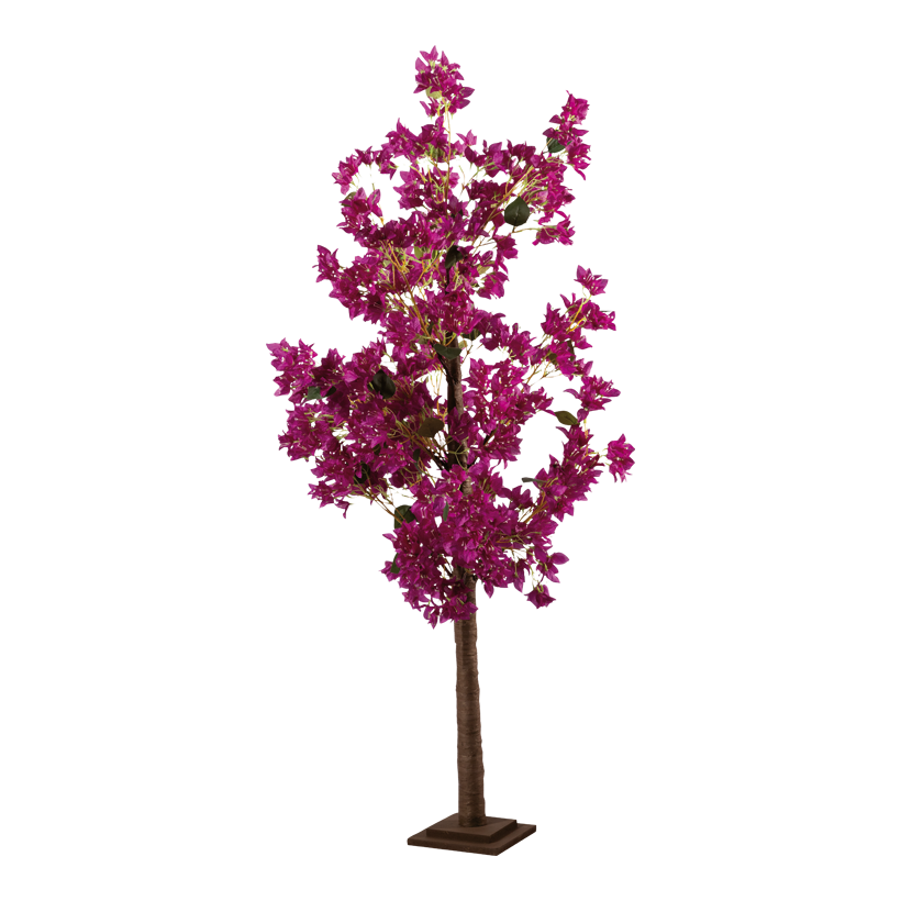 Bougainvillea Baum, 160cm Holzfuﬂ: 20x20x3cm aus Kunststoff/Kunstseide/Holz