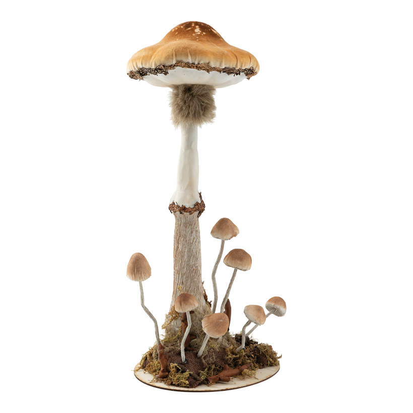 Mushroom, 47x20cm 8-fold, out of styrofoam/paper/wooden