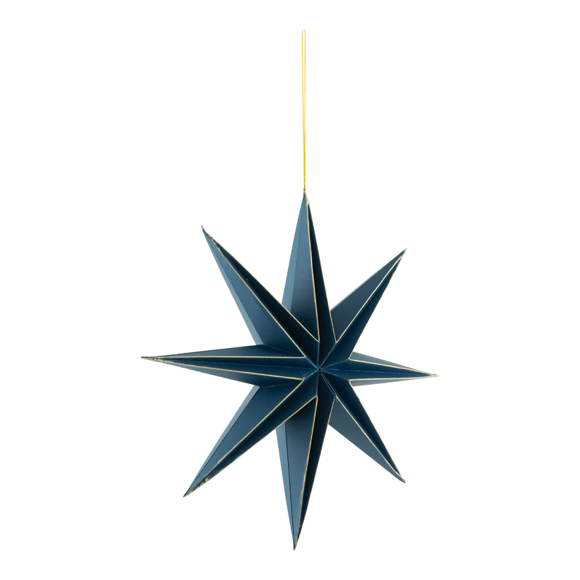 Foldable star, ⌀ 30cm 8-pointed, out of paper, with magnetic clasp, with gold edges