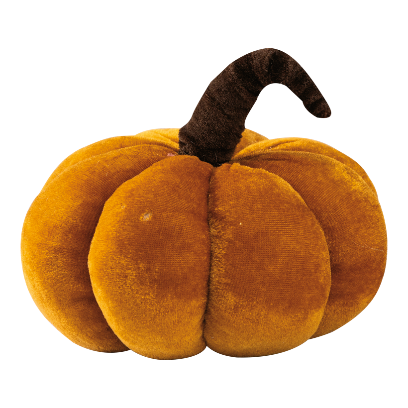 Pumpkin, 16x16x13cm out of velvet, flexible stem