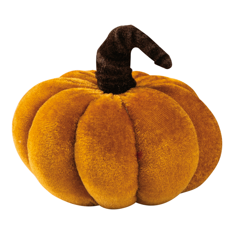 Pumpkin, 13x13x11cm out of velvet, flexible stem