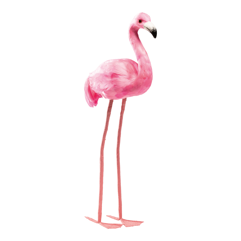 Flamingo, 24x15x60cm aus Styropor, mit Federn beklebt