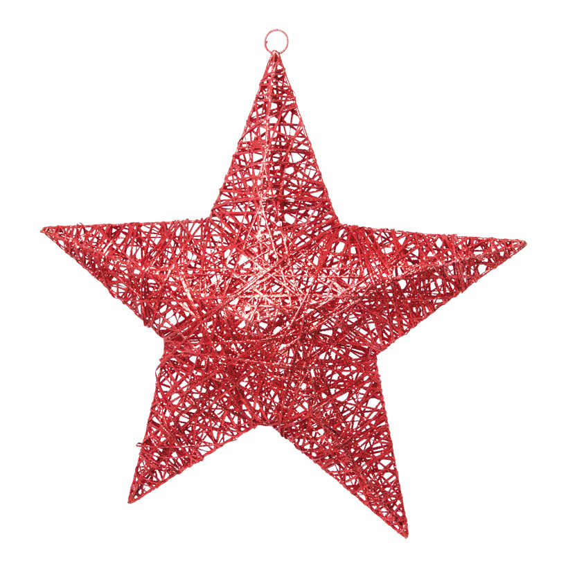 Star, 3D, 50cm, with glitter, metal frame wrapped with wood fibre