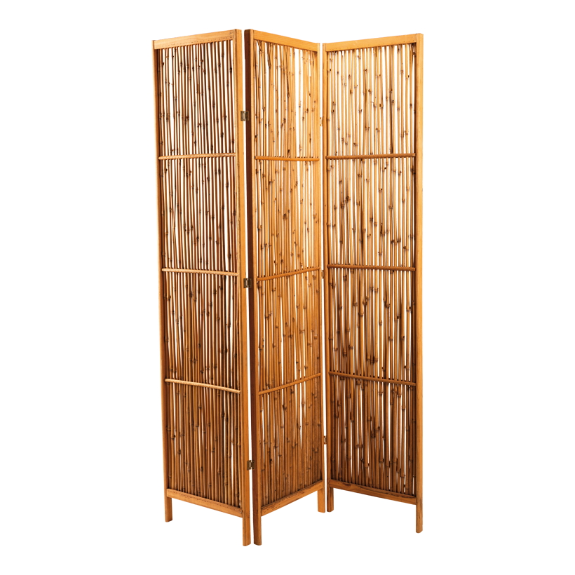 Room divider, 180x120x3cm 3x40cm out of willow wood/plastic