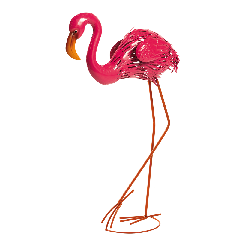 Flamant rose, 84x38x17cm 2-pièces, en métal