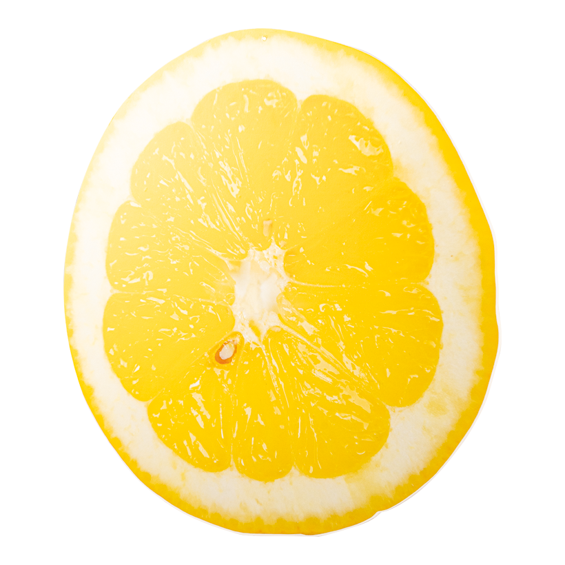 # Lemon slice, Ø 50cm Dicke: 5mm out of plastic, flat, double-sided, for hanging