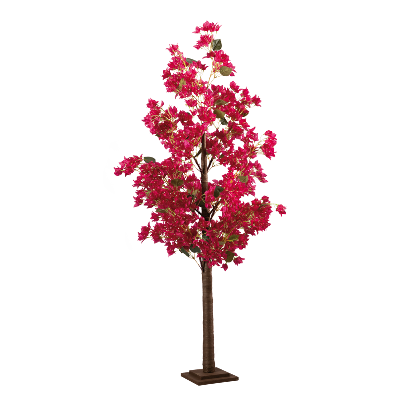 Bougainvillea Baum, 160cm Holzfuﬂ: 20x20x3cm aus Kunststoff/Kunstseide/Holz