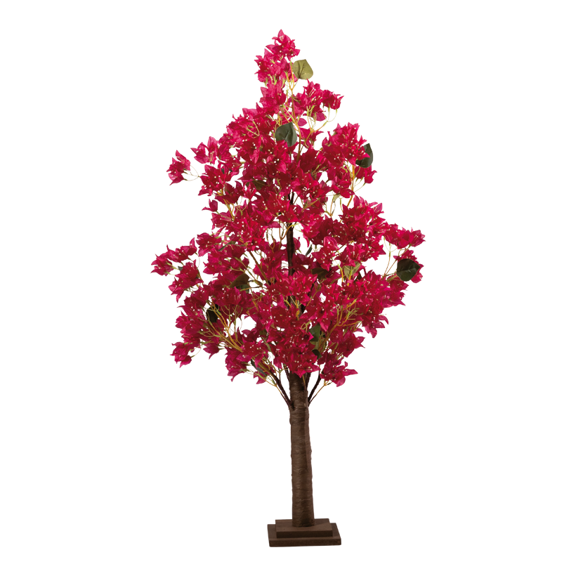 Bougainvillea Baum, 120cm Holzfuﬂ: 17x17x3cm aus Kunststoff/Kunstseide/Holz