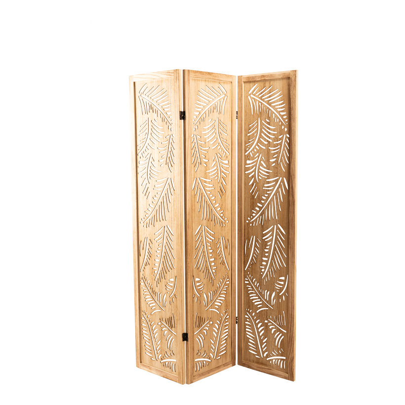 Room divider, 170x120x3cm 3x40cm out of wooden, foldable