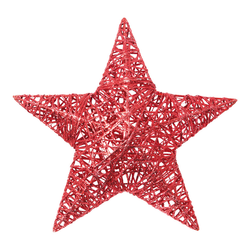 Star, 3D, 30cm, with glitter, metal frame wrapped with wood fibre