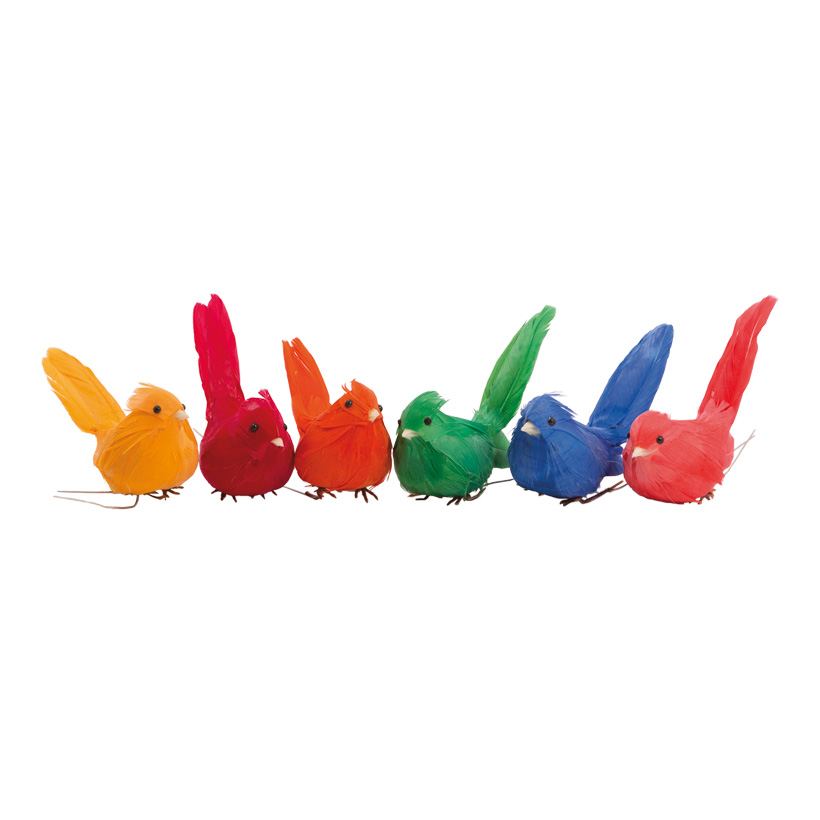 Birds, 8cm 12-fold assorted